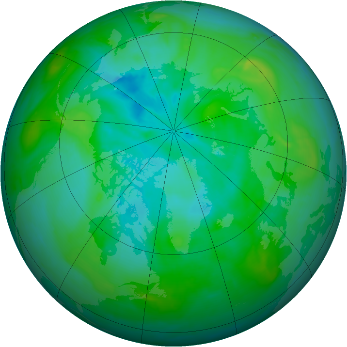 Arctic ozone map for 06 August 2008